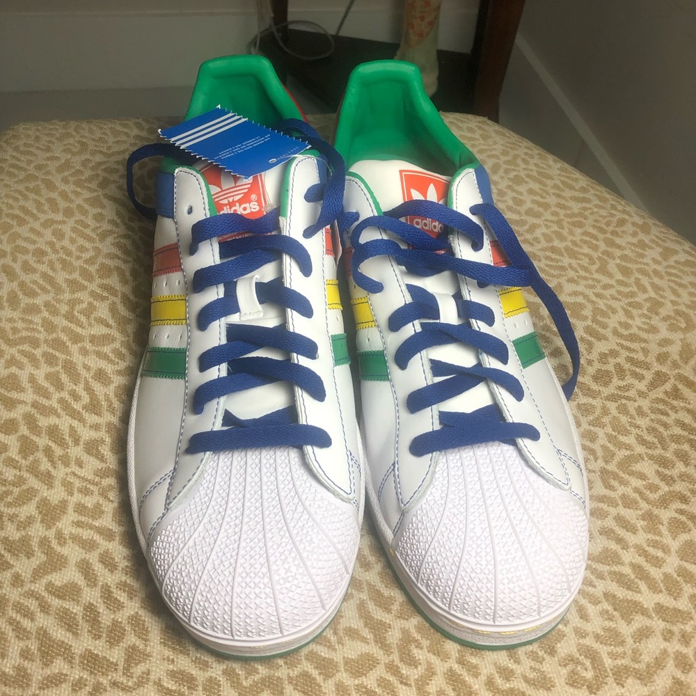 Size 12 Adidas 3 stripe rainbow shoes - Picture 2 of 2